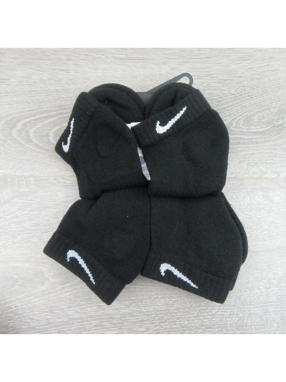 Nike Everyday Cushioned Low Socks Black 6 Pack Women's 6-10 / Youth 5Y-7Y NEW - Picture 7 of 9